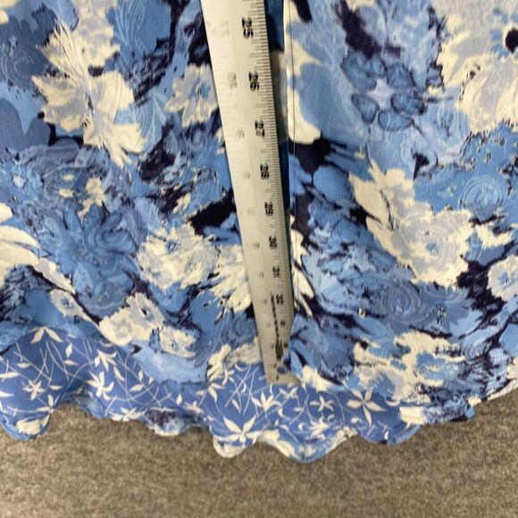CJBanks Skirt Women 3X Plus Blue Floral Maxi Long Mid Rise Pull On Elastic Waist - Picture 6 of 9